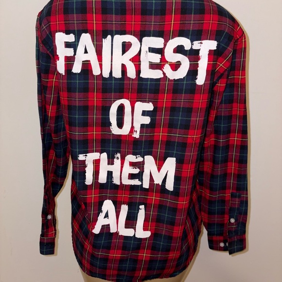 Red and Blue Plaid Button-Up Shirt - Picture 5 of 6